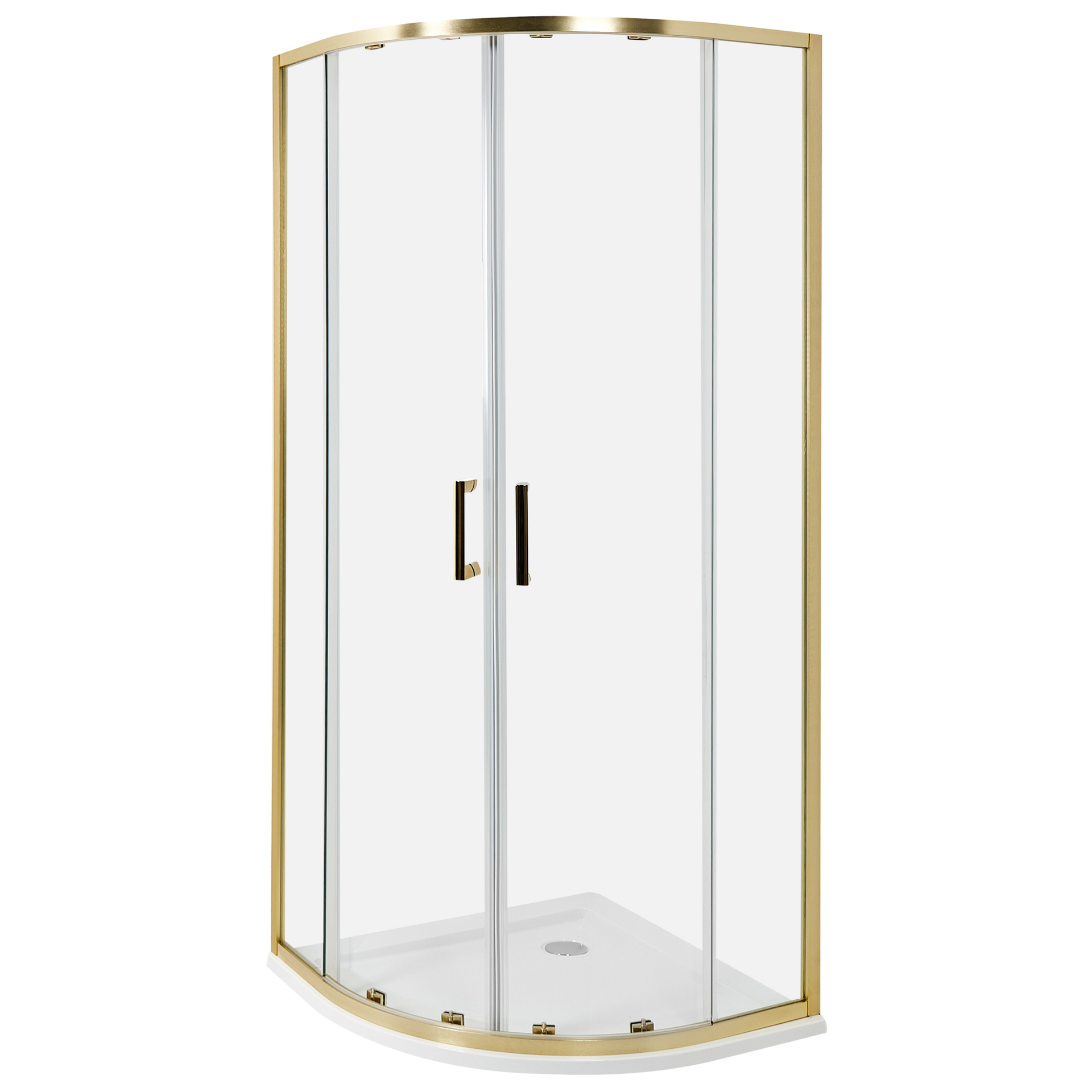 Beliani Kabina prysznicowa JUKATAN 80 x 80 x 185 cm Złoty