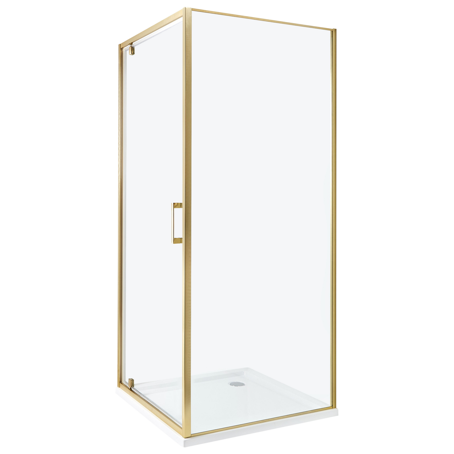 Beliani Kabina prysznicowa DARLI 80 x 80 x 185 cm Złoty
