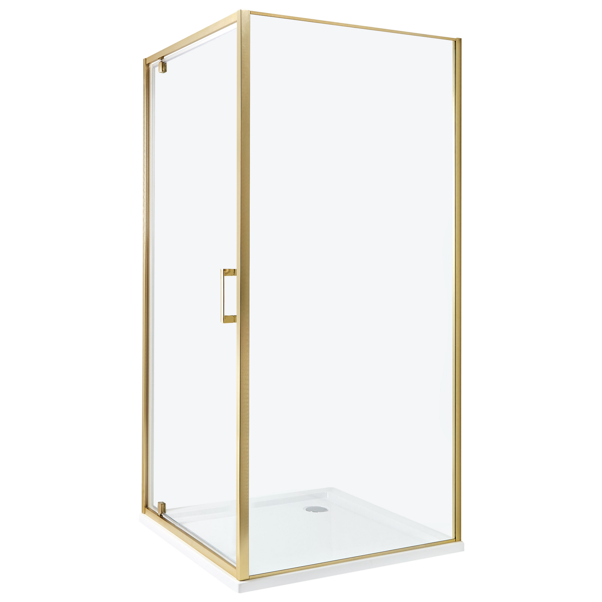 Beliani Kabina prysznicowa DARLI 90 x 90 x 185 cm Złoty