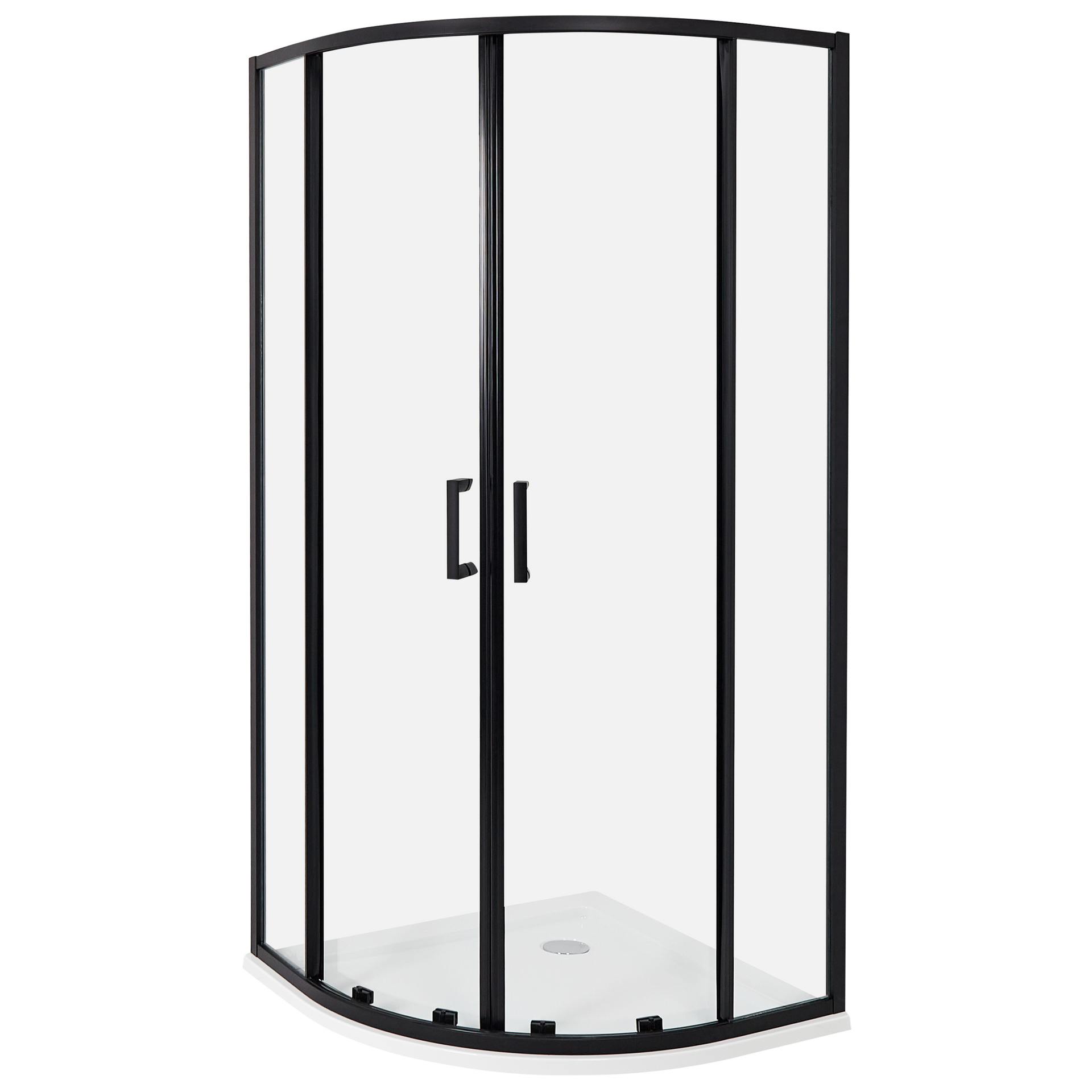 Beliani Kabina prysznicowa JUKATAN 90 x 90 x 185 cm Czarny
