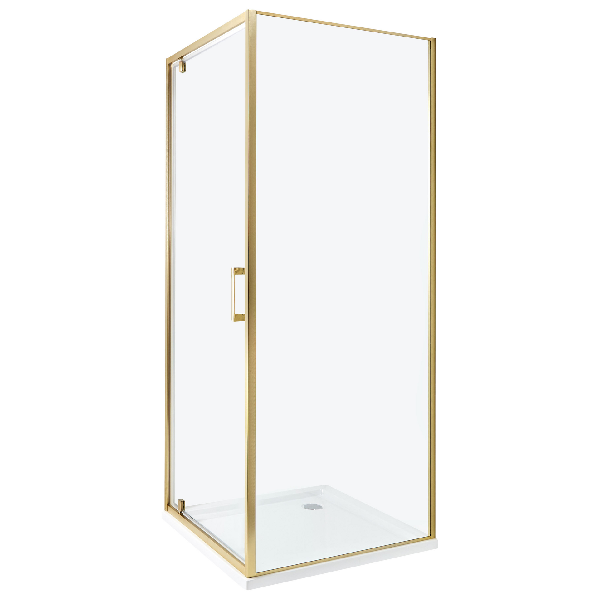 Beliani Kabina prysznicowa DARLI 70 x 70 x 185 cm Złoty