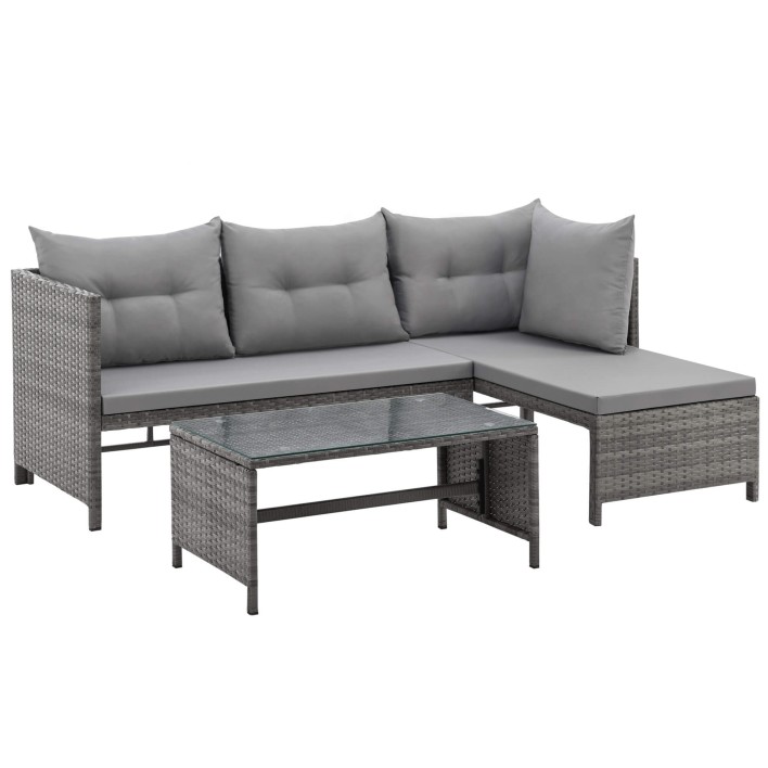 Zestaw mebli ogrodowych NICEA Technorattan Szary