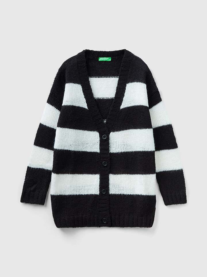 Benetton Kardigan w kolorze czarno-białym
