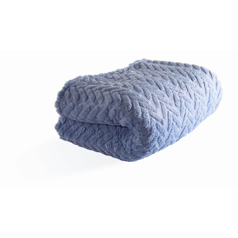 Niebieski koc z mikropluszu 150x200 cm Rena – Tiseco Home Studio
