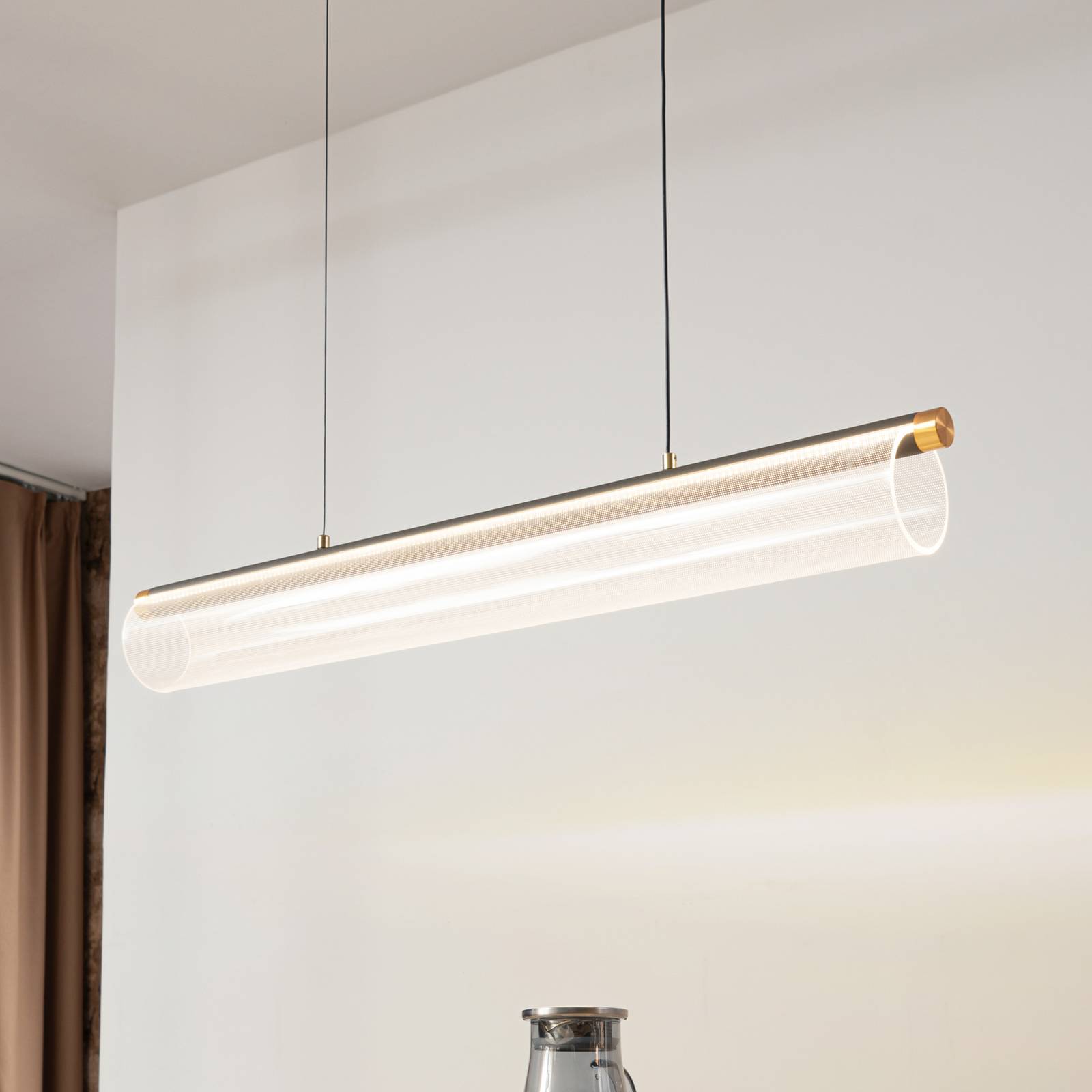 Lampa wisząca Lucande LED Alania, przezroczysty, metal, 86,5cm