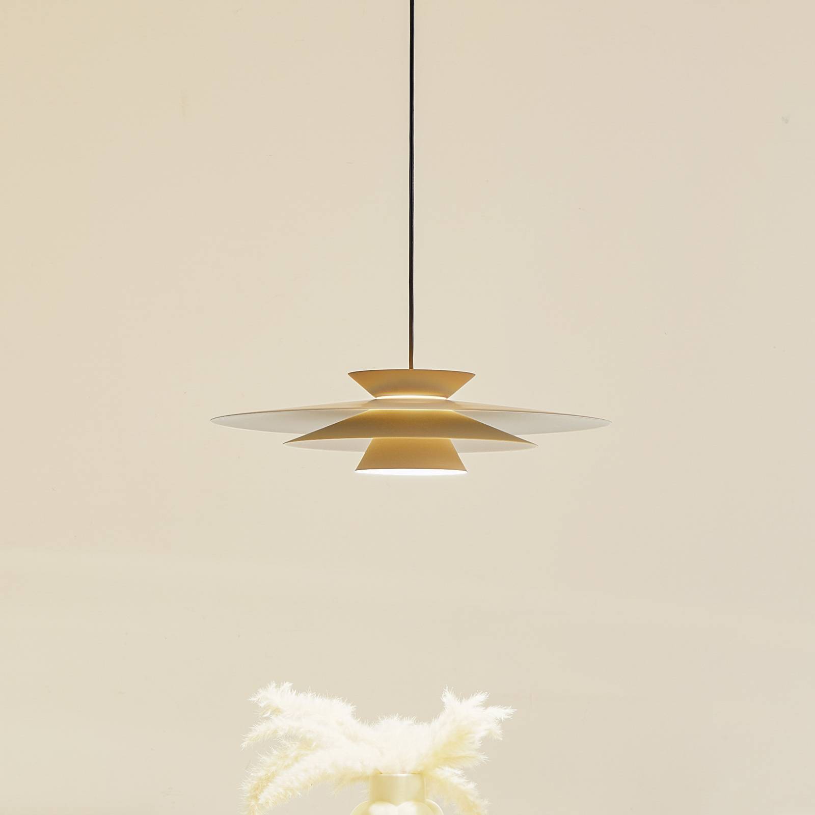 Lampa wisząca LED Lucande, khaki, aluminium, Ø 50 cm