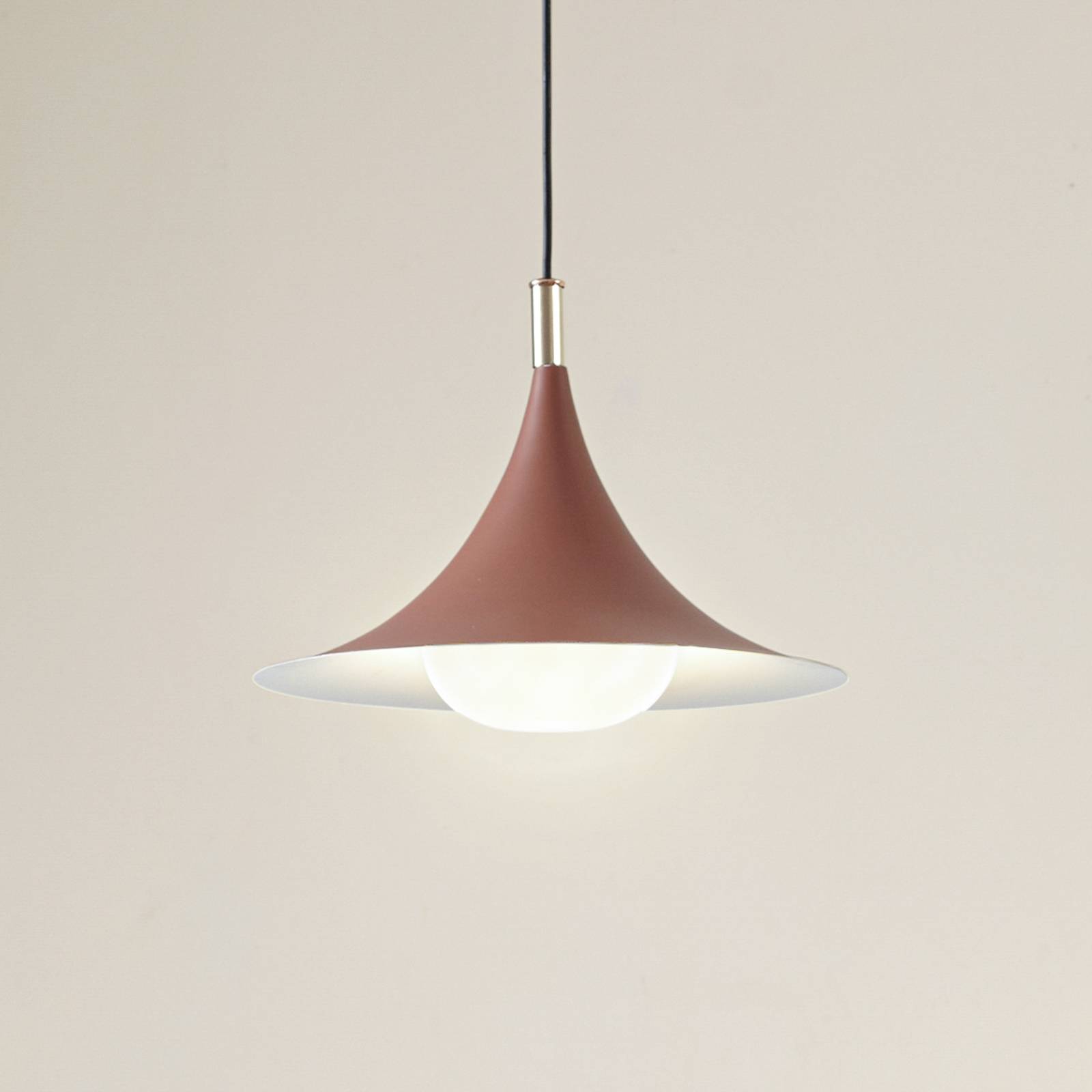 Lindby Lampa wisząca Jarl, brązowa, metal, Ø 35 cm