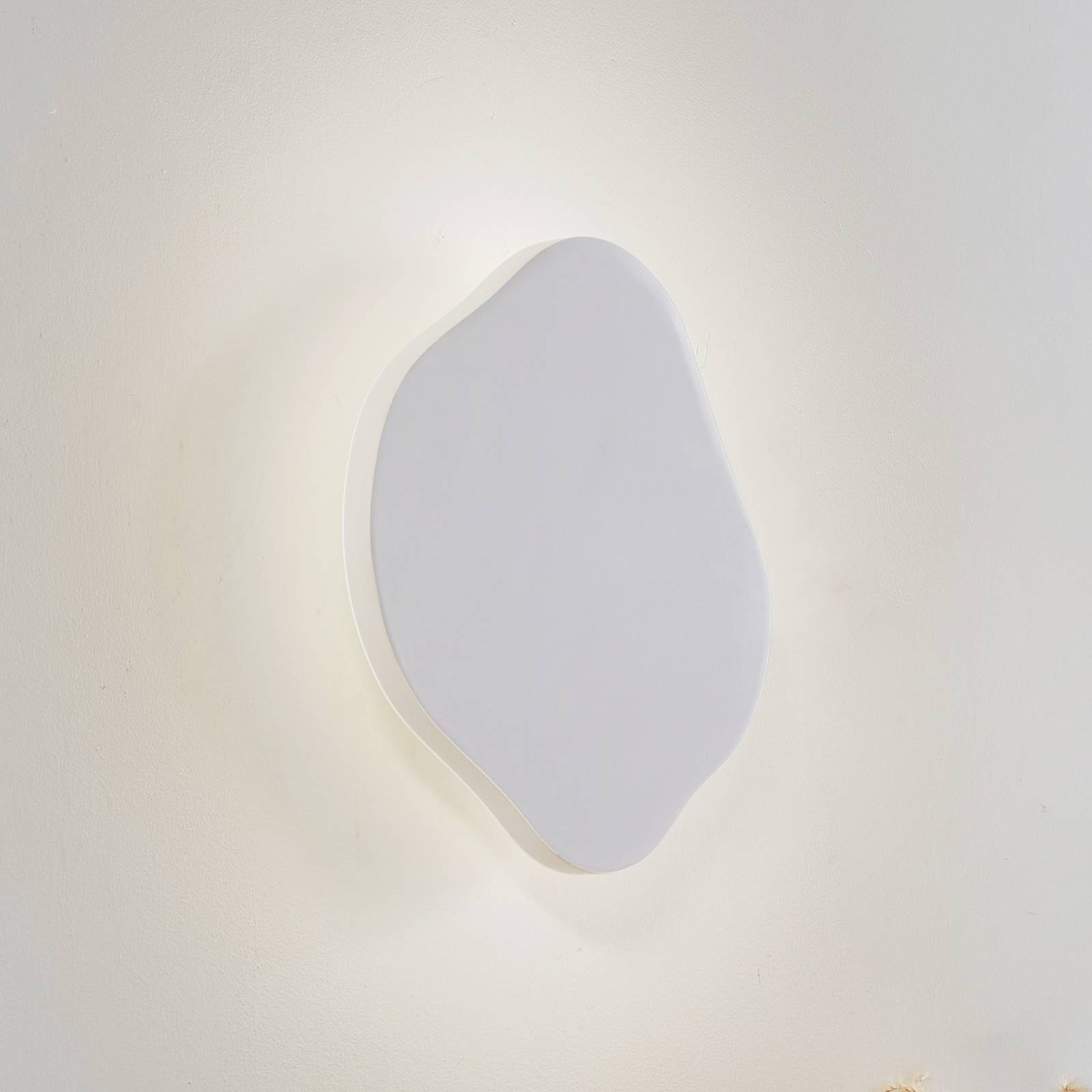 Lindby kinkiet LED Nielson, biały, gips, 30 x 30 cm