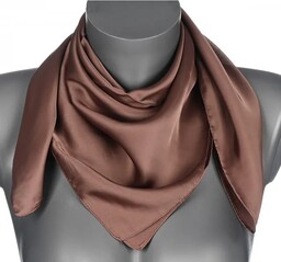 Chusta damska apaszka SATYNOWA gawroszka wielofunkcyjna brązowa