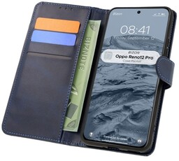 Bizon Etui z klapką Case Pocket do Oppo Reno 12 Pro, granatowe