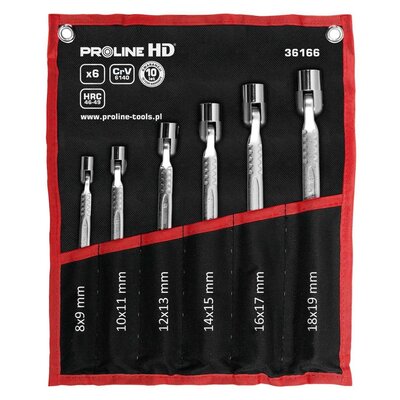 Proline HD Zestaw Kluczy przegubowych nasadowych, 6szt., 8x9-18x19mm 36166