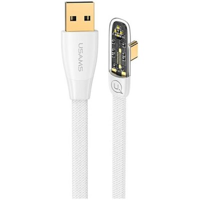 USAMS Kabel kątowy USB na USB-C PD 6A 66W Fast Charging Iceflake Series 1,2m biały/white SJ585USB02 (US-SJ585)