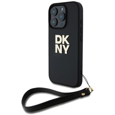 Etui DKNY Wrist Strap Stock Logo do Apple iPhone 16 Pro Max Czarny