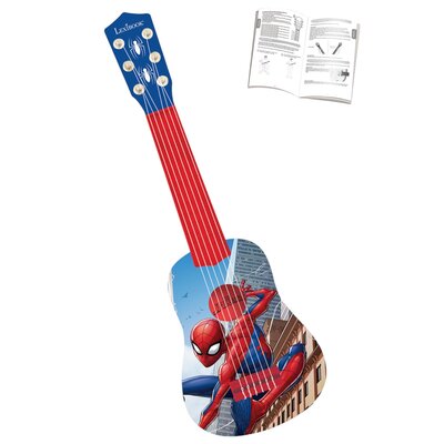 LEXIBOOK Lexibook K200SP_01 Marvel Spider-Man Peter Parker My First Guitar, 6 strun nylonowych, 53 cm, w zestawie przewodnik do nauki No