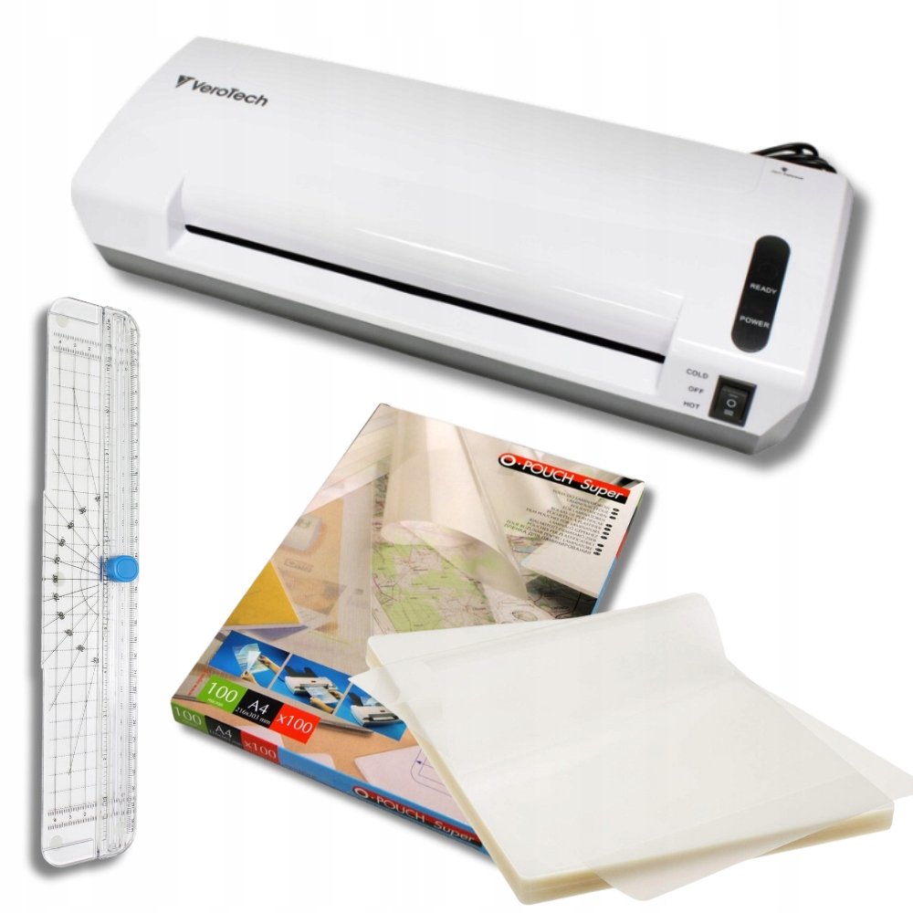 ZESTAW - LAMINATOR laminarka A4 + folia do laminowania + trymer!