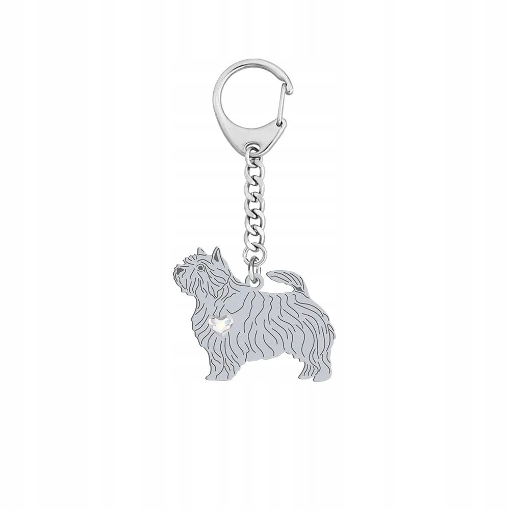 Brelok Srebrny 925 z psem Norwich Terrier Kobieta Biżuteria Prezent GRAWER