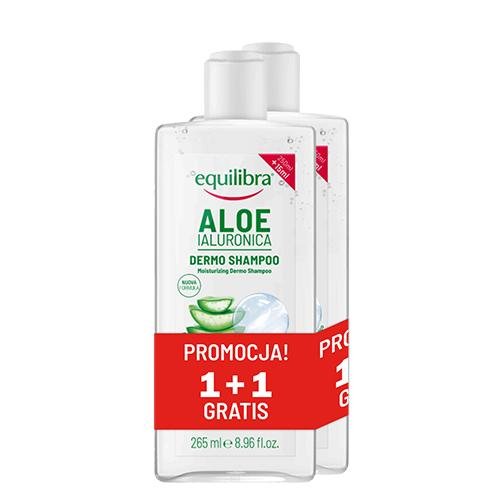 EQUILIBRA Aloesowy Nawilżający szampon do włosów kwas hialuronowy, 2x265ml