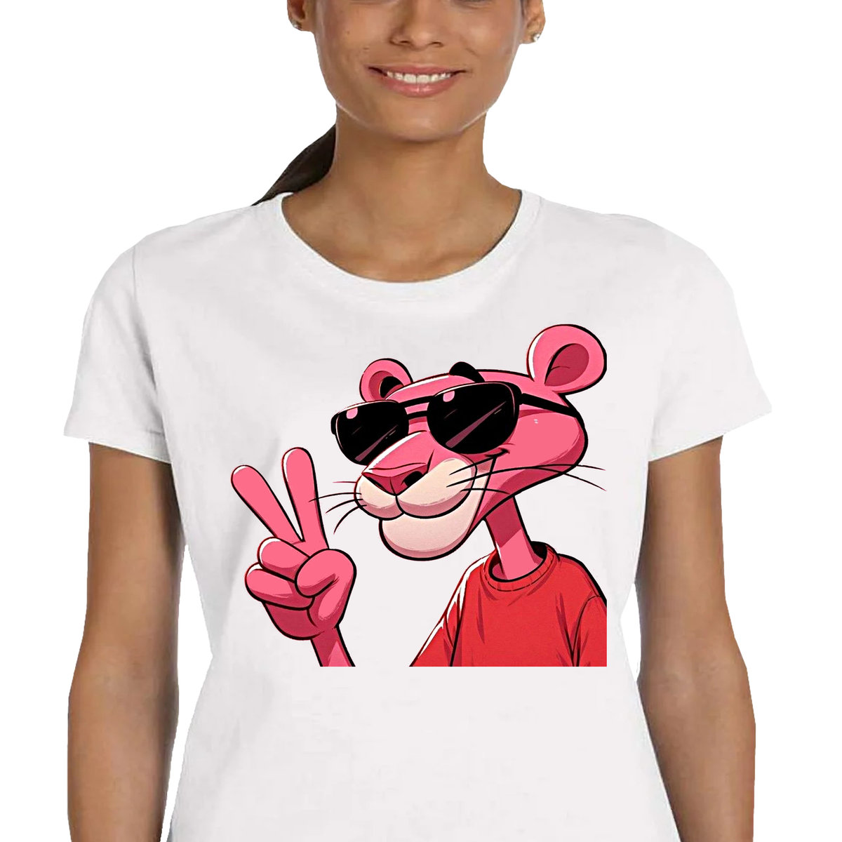 P208 KOSZULKA DAMSKA RÓŻOWA PANTERA PINKA PANTHER ŚMIESZNA PREZENT S