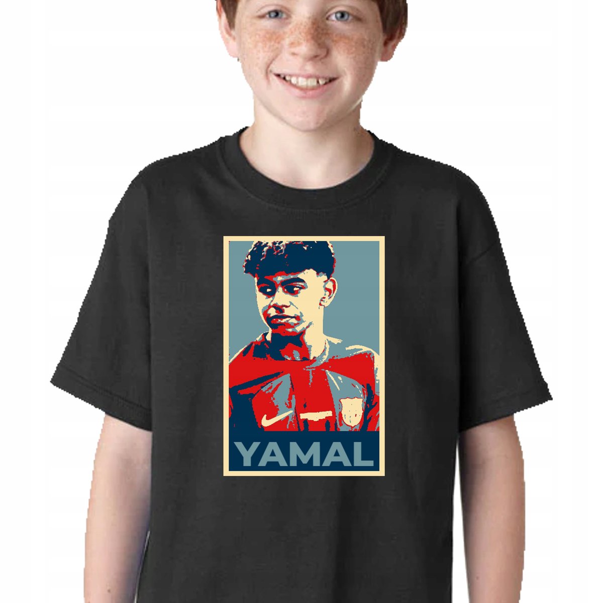 P188 KOSZULKA DZIECIĘCA PIŁKARSKA LAMINE YAMAL FC BARCELONA CZARNA 152