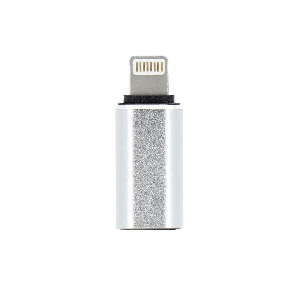 Adapter Typ C (żeński) do Lightning (męski) srebrny