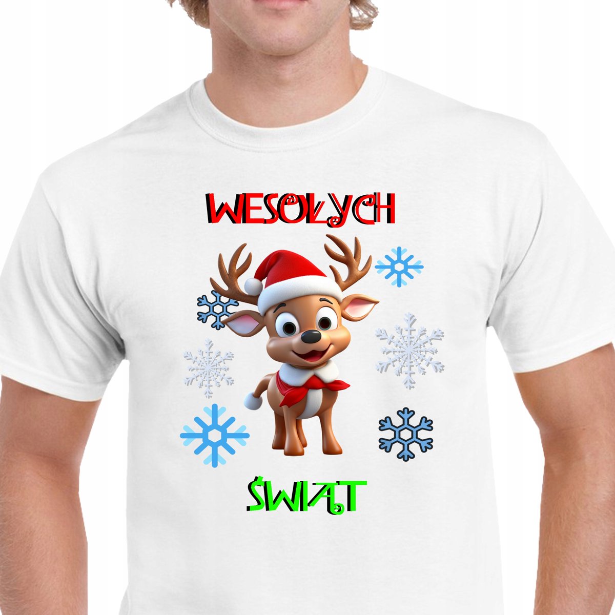 P215 KOSZULKA MĘSKA ŚWIĄTECZNA RUDOLF RENIFER PREZENT ŚWIĄTECZNY BAWEŁNA XL