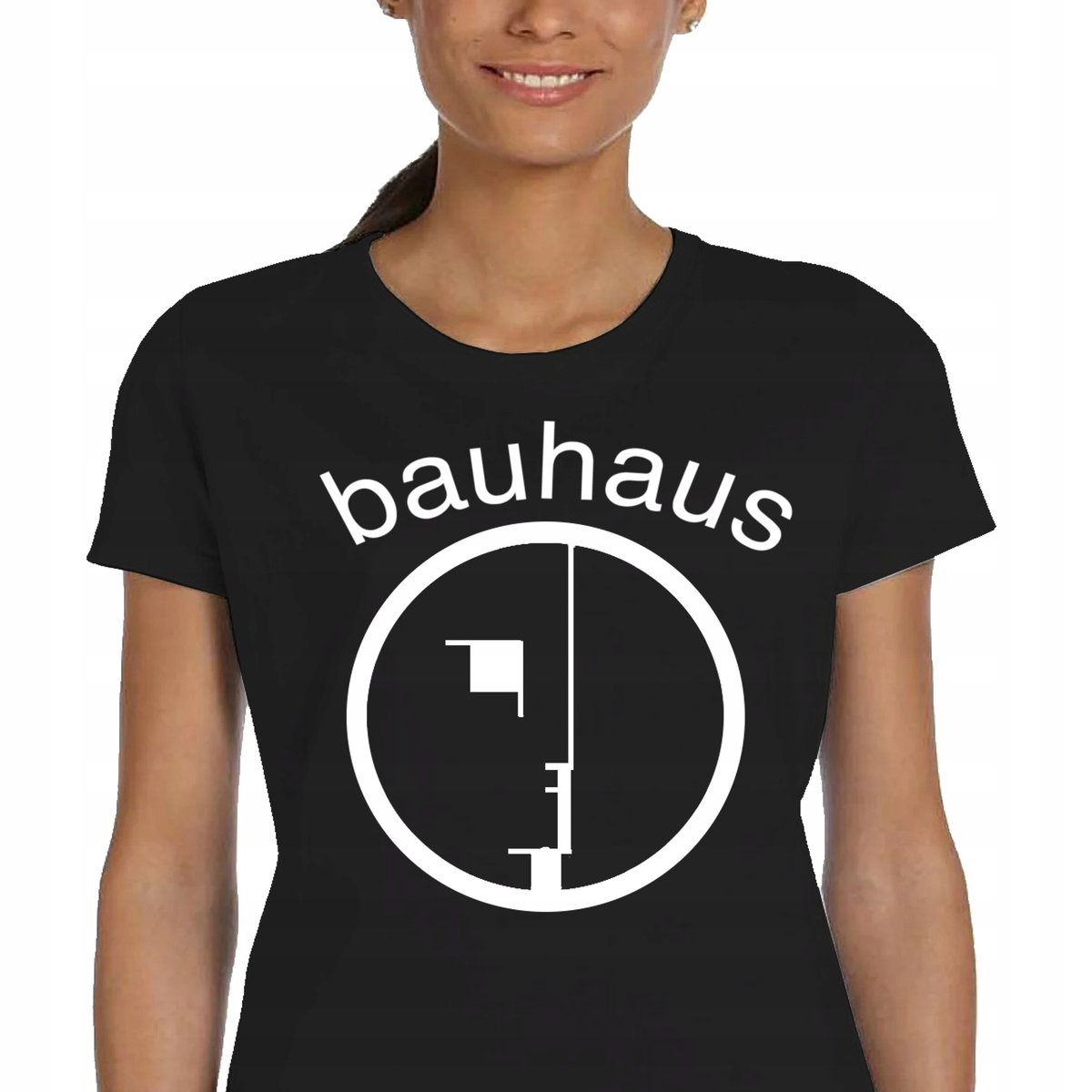 P022 DAMSKA KOSZULKA BAUHAUS ROCK PUNK GOTHIC BAWEŁNA PREZENT M CZARNA