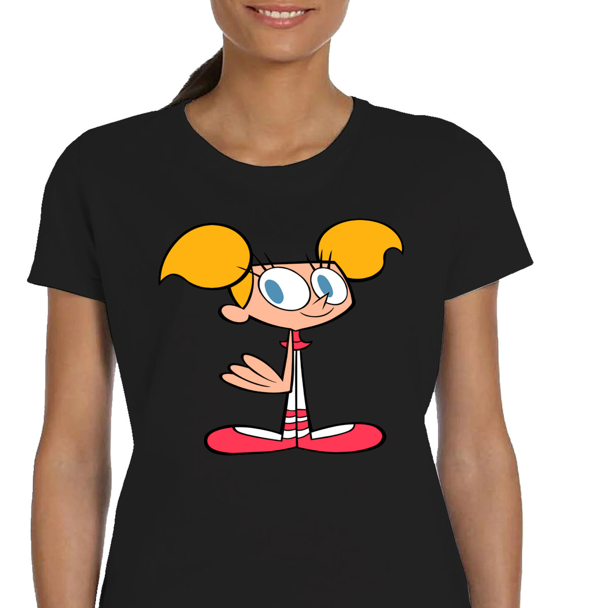 P114 DAMSKA KOSZULKA DEE DEE DEXTER LABORATORY CARTOON NETWORK S CZARNA