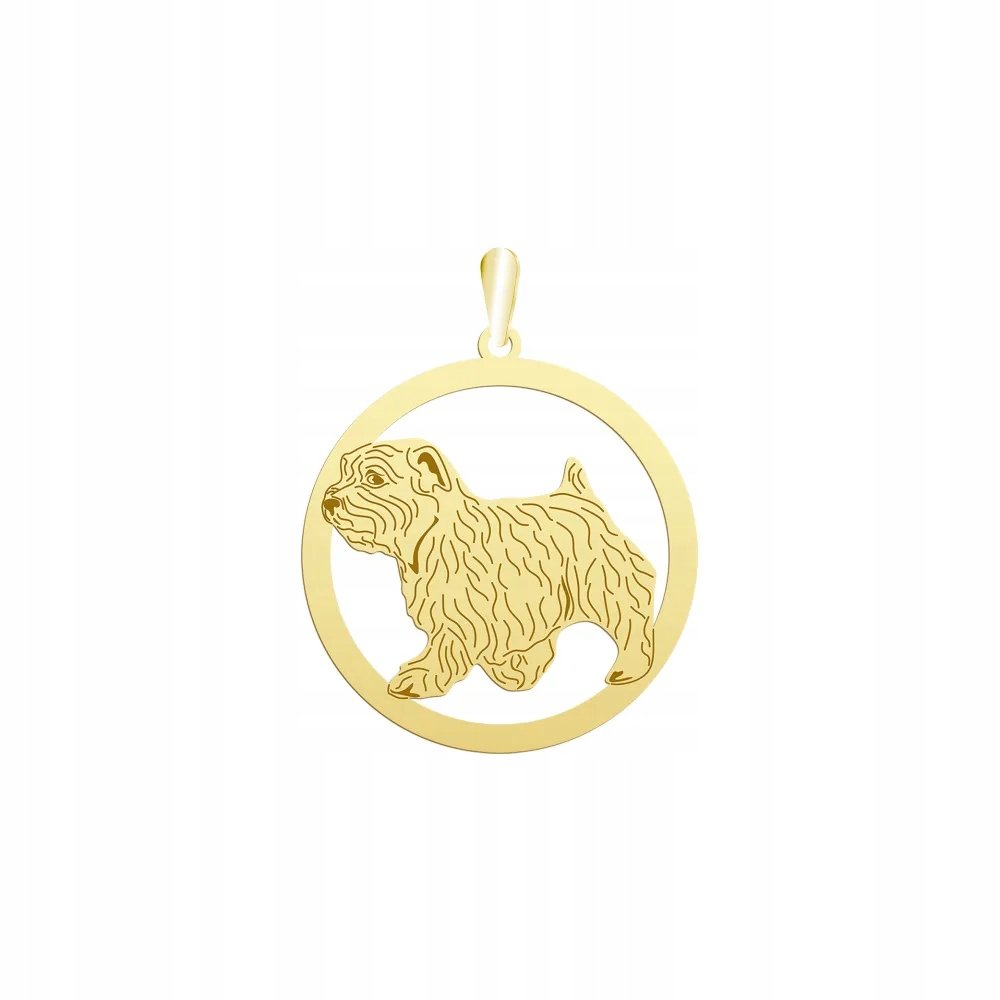 Przywieszka Złota z psem Norfolk Terrier 925 Biżuteria na Prezent GRAWER
