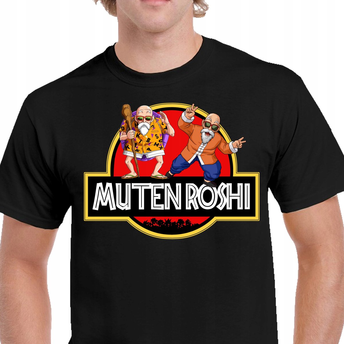 KOSZULKA DRAGON BALL MUTEN ROSHI GENIALNY ŻÓŁW JURASSIC P011 XXL CZARNA