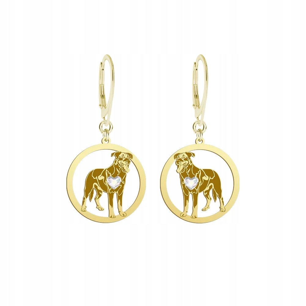 Kolczyki Złote z psem Owczarek Francuski - Beauceron 925 Biżuteria GRAWER