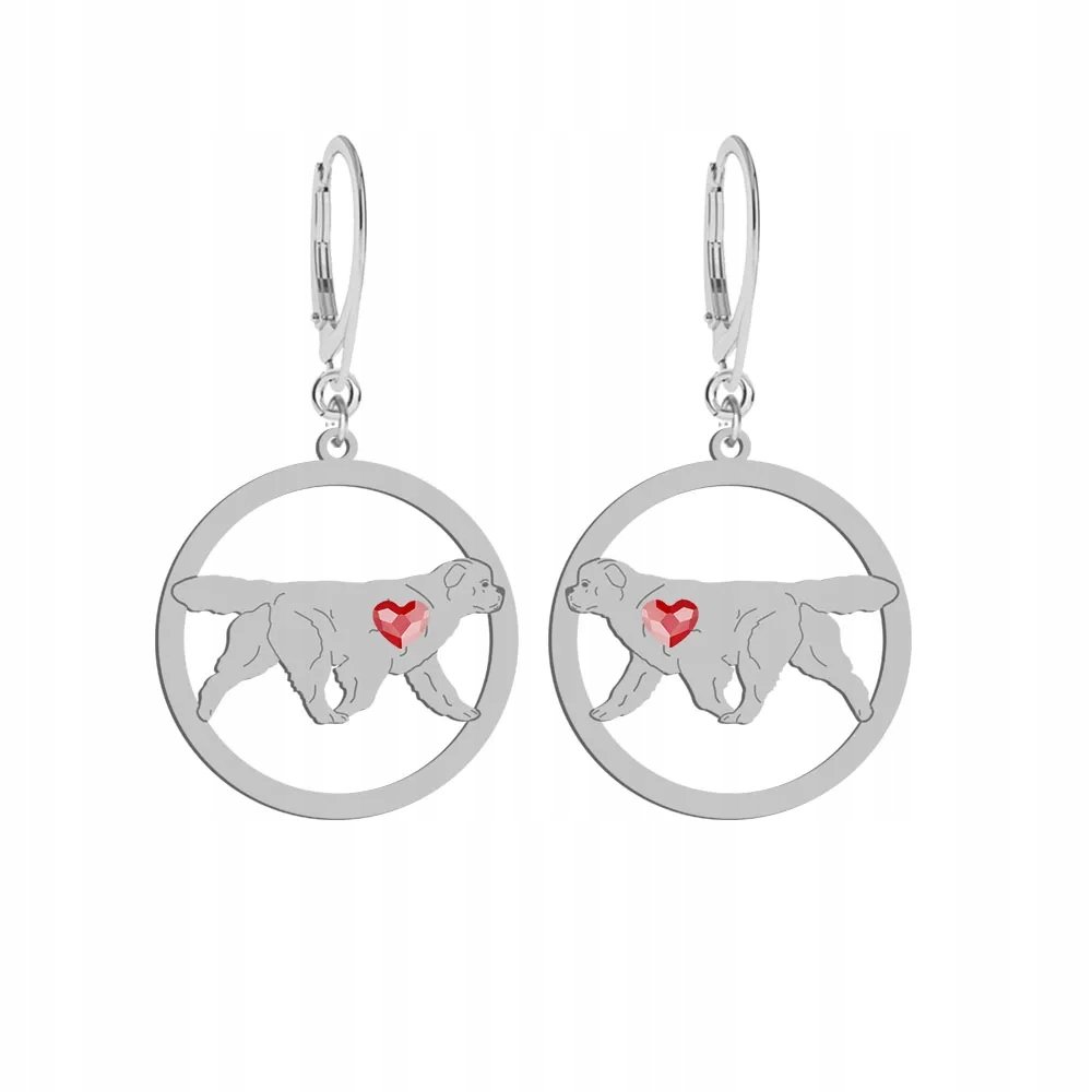 Kolczyki Srebrne z Nowofundlandem 925 Biżuteria na Prezent Kobieta GRAWER