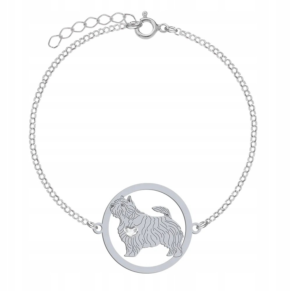 Bransoletka Srebro 925 z psem Norwich Terrier Biżuteria Kobieta GRAWER