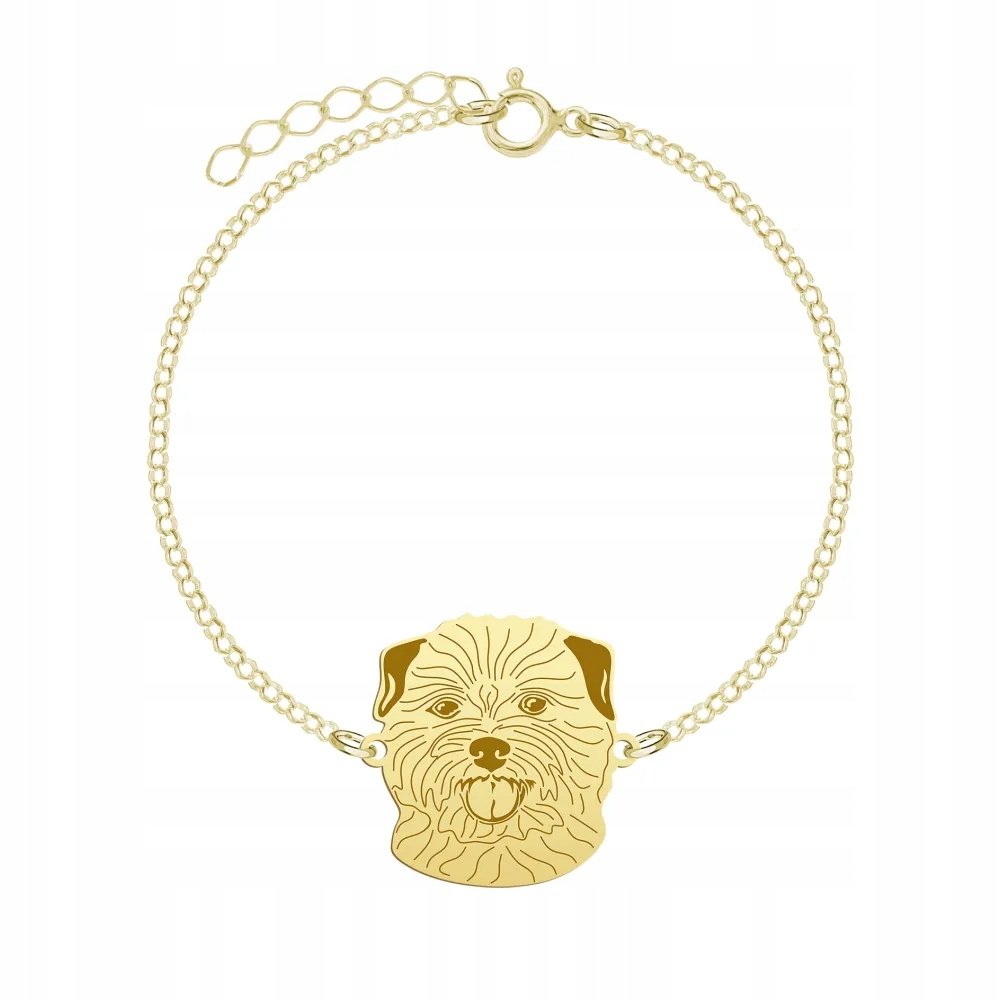 Bransoletka Złota z Norfolk Terrier 925 Łańcuszek Prezent Kobieta GRAWER