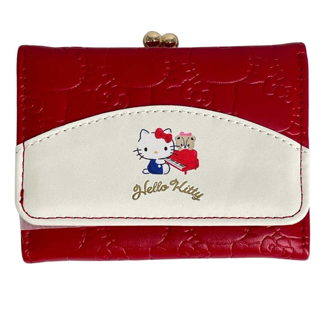 Portfel Rozkładany Na Zatrzask Hello Kitty Czerwono Biały