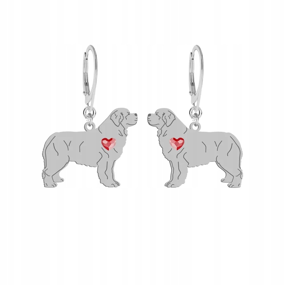 Kolczyki Srebrne z psem Nowofundland 925 Biżuteria na Urodziny GRAWER