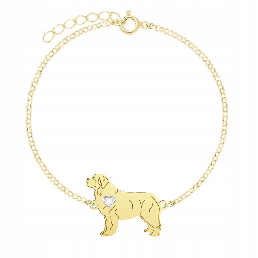 Bransoletka Złota z Nowofundland 925 Biżuteria na Prezent Kobieta GRAWER