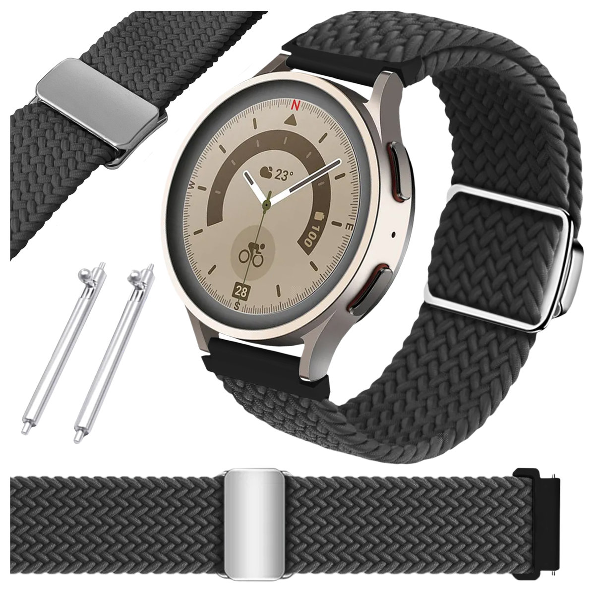 Pasek do Garmin Venu 3s 41mm smartwatch szara opaska 18mm z teleskopami