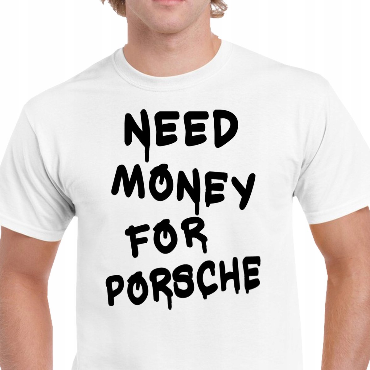 KOSZULKA MĘSKA NEED MONEY FOR PORSCHE XXL BAWEŁNA 100% PREZENT P108