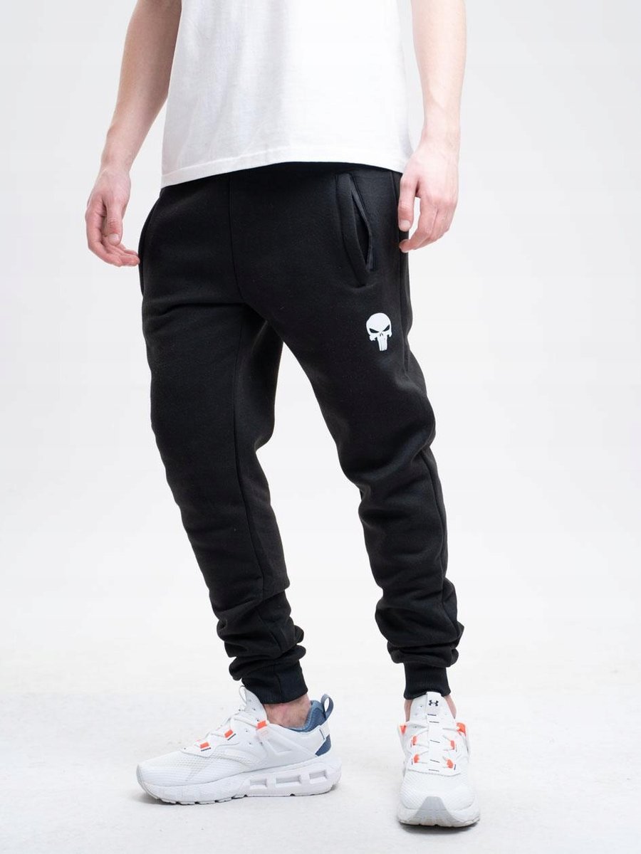 Spodnie Dresowe Męskie Czarne Marvel Comics Punisher Small Logo L