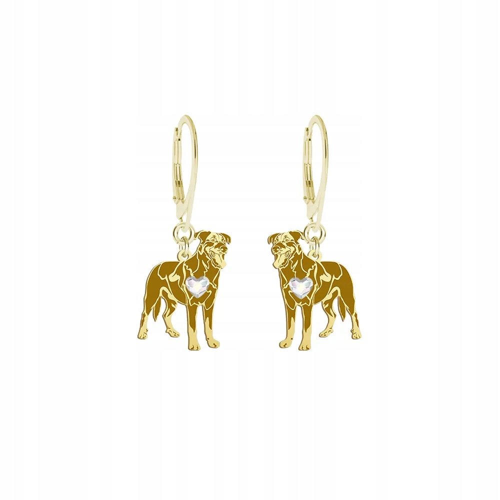 Kolczyki Złote z psem Owczarek Francuski - Beauceron 925 Biżuteria GRAWER