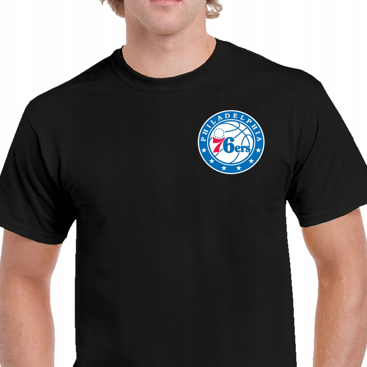 P00485 MĘSKA KOSZULKA PHILADELPHIA 76ERS NBA KOSZYKÓWKA PREZENT CZARNA XL