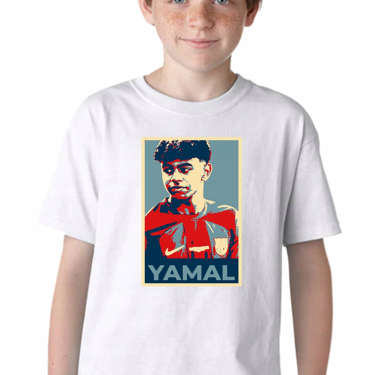 P188 KOSZULKA DZIECIĘCA PIŁKARSKA LAMINE YAMAL FC BARCELONA BAWEŁNA 116