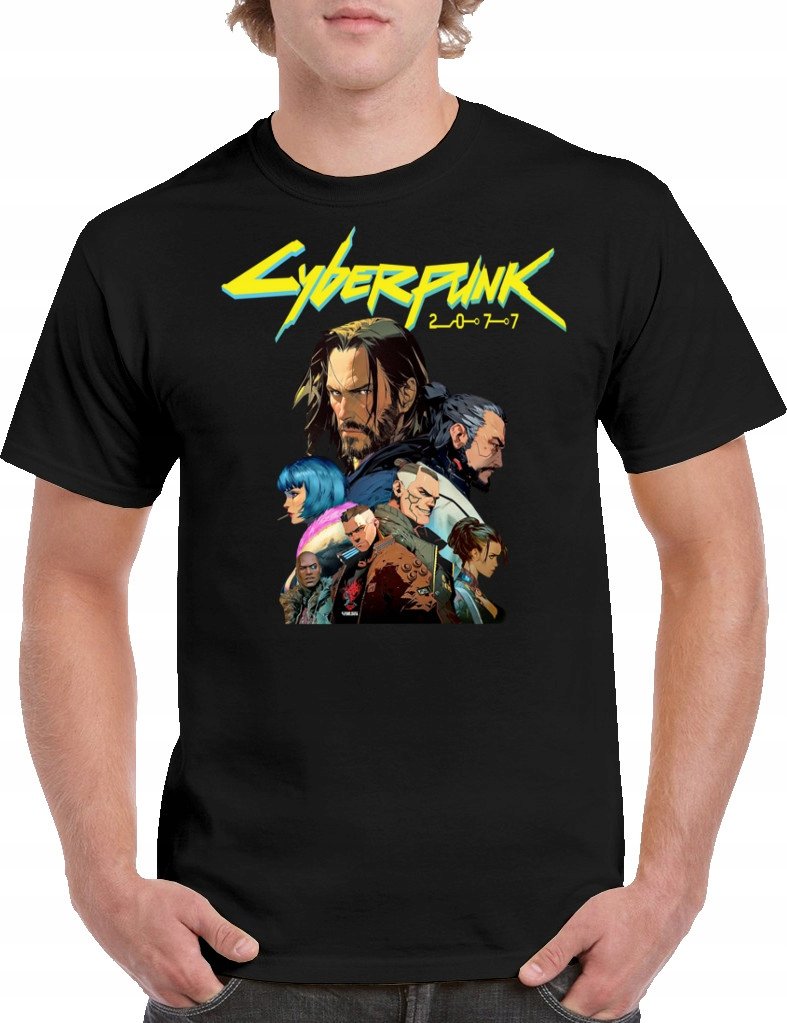 Koszulka GRA CYBERPUNK 2077 SAMURAI LOGO PREZENT BAWEŁNA P061 L CZARNA
