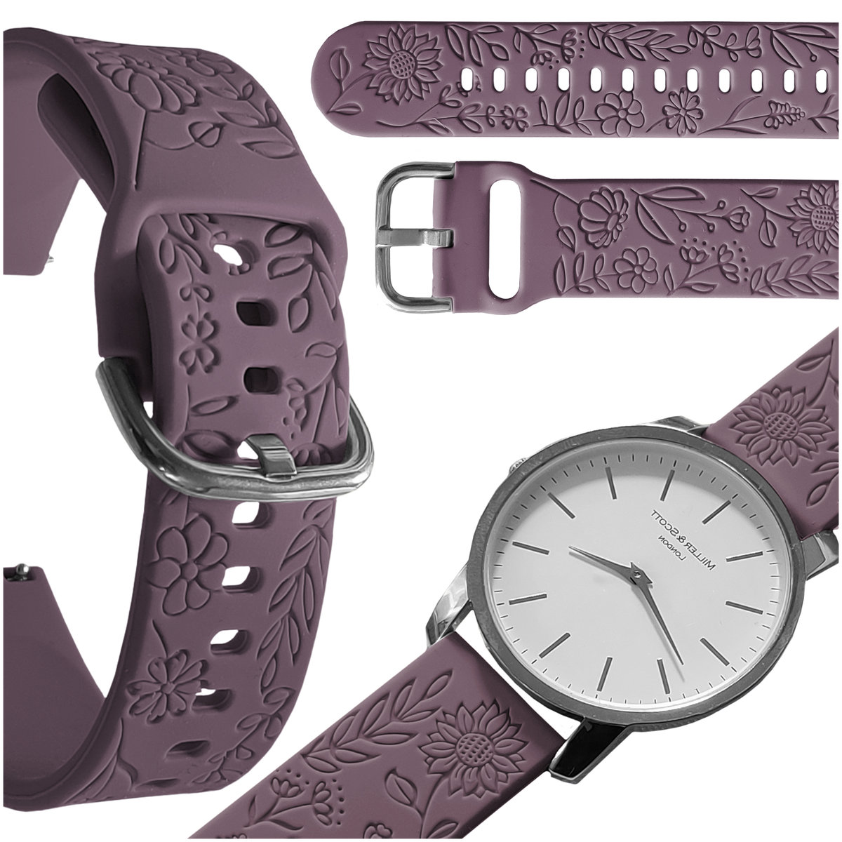 Pasek do Motorola Moto Watch 100 smartwatch śliwkowa opaska 20mm