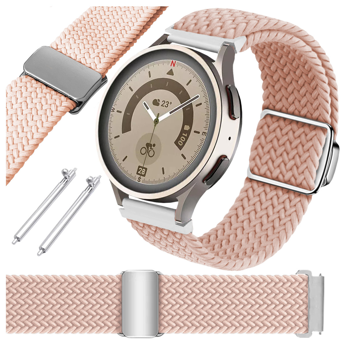 Pasek do Garmin Venu 3s 41mm smartwatch jasnoróżowa opaska 18mm