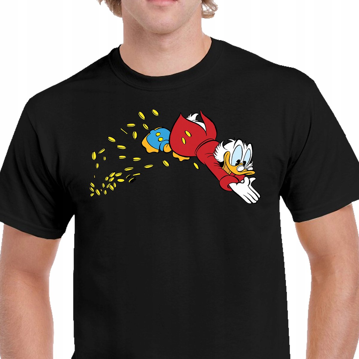 KOSZULKA ŚMIESZNA KACZOR DONALD DUCK SKNERUS PREZENT BAJKA CZARNA P044 XXL