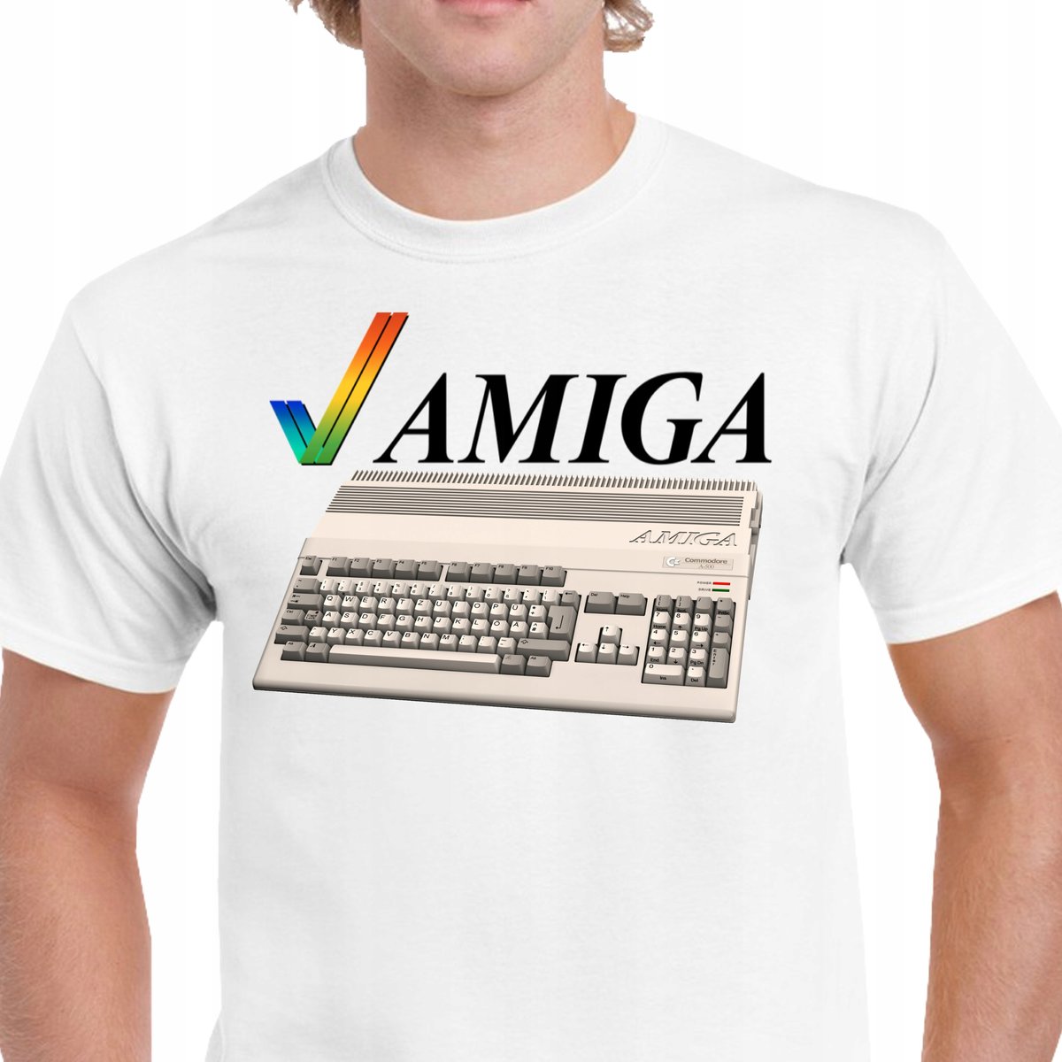 P030 KOSZULKA AMIGA 500 RETRO KOMPUTER ATARI COMMODORE PREZENT L BAWEŁNA