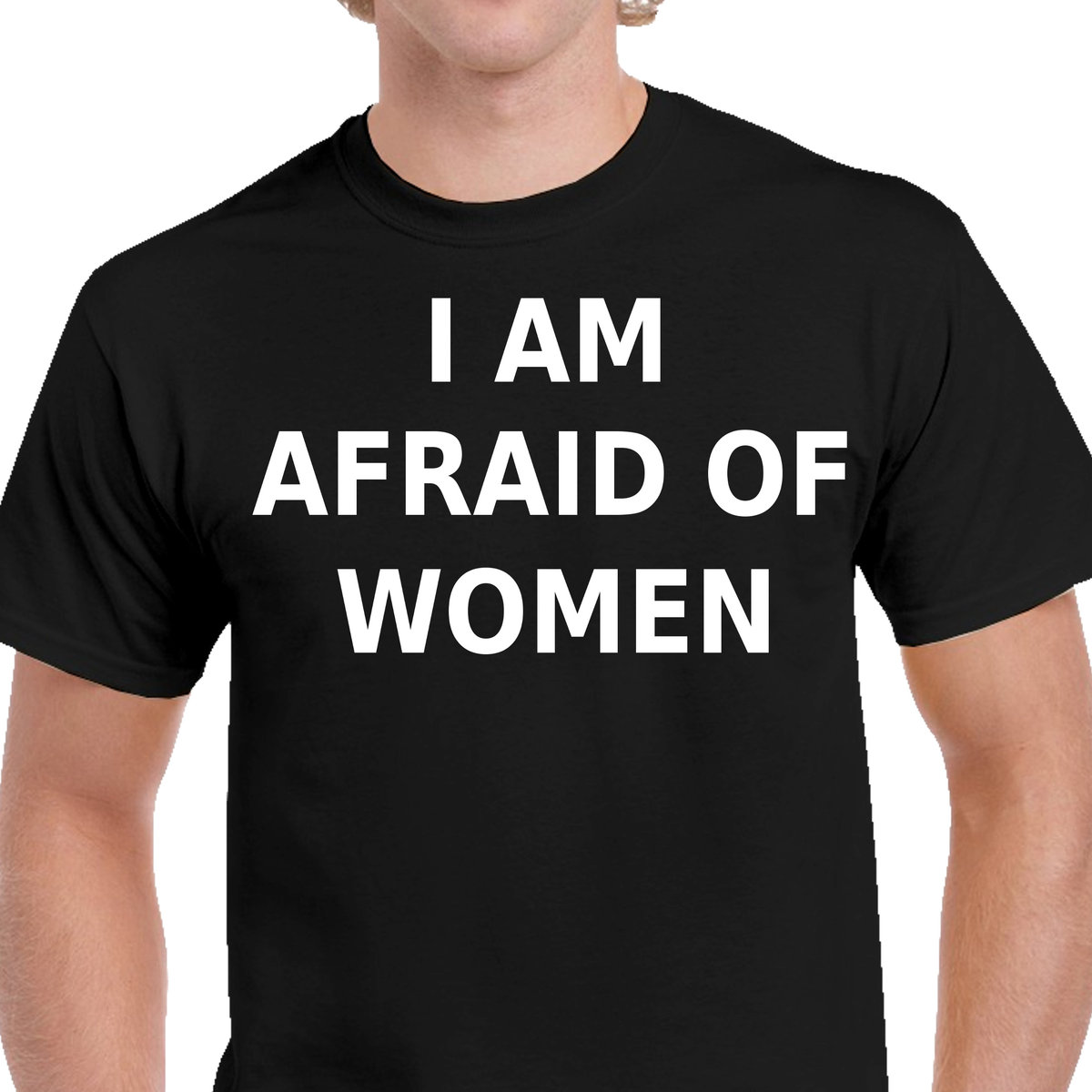 ŚMIESZNA KOSZULKA I AM AFRAID OF WOMEN PREZENT CZARNA M P102