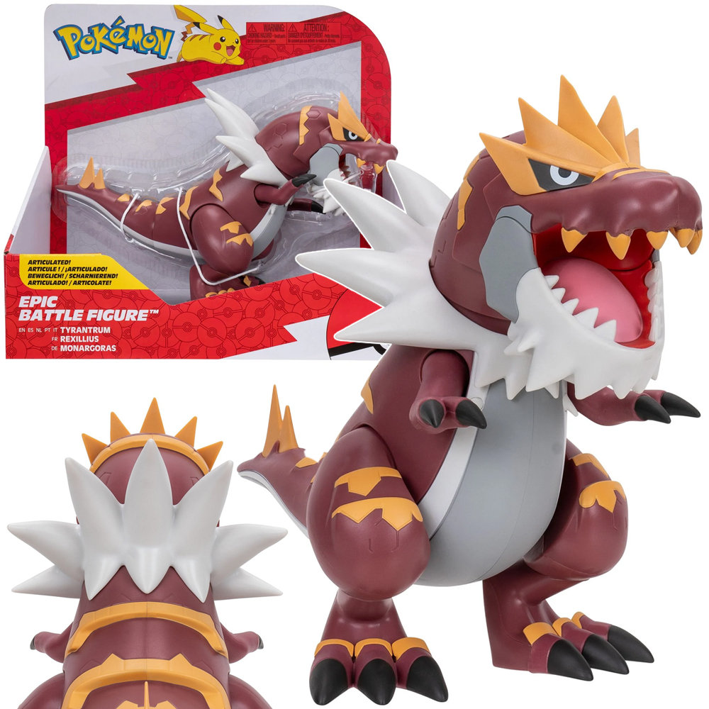 Tyrantrum Figurka Pokemon Epic Battle 18 cm Prehistoryczny Smok Kolekcjonerski Oryginalny