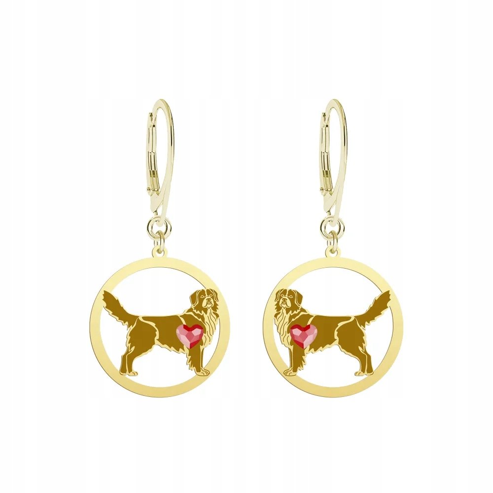 Kolczyki Złote z Nova Scotia Duck Tolling Retriever 925 Prezent GRAWER